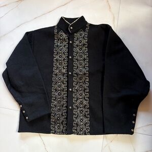 Passport of Pier 1 Imports Black Wool Blend Garment Label Accent